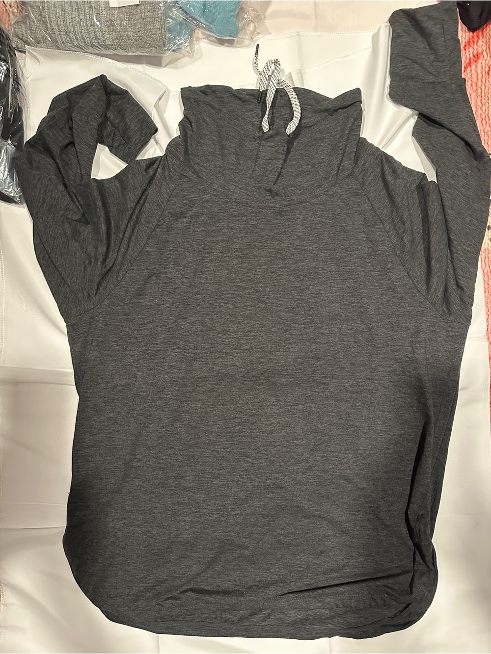 Women's Charcoal Gray Hooded Tunic Top